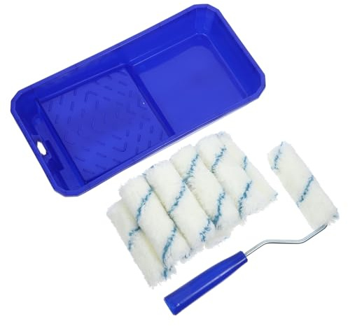 Operitacx Kleiner Malerroller mit Langlebigen Baumwollwalzen und Ergonomischem Griff Präzises Streichen von Wänden Ecken und Kleinen Flächen Geeignet für Latexfarbe und Ölfarbe Teiliges