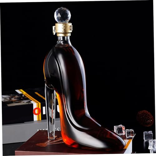 Decanter per vino 750ml Novità Set di decanter per vino a forma di tacco alto Sigillatura di bicchieri da whisky trasparenti per bar Night club Hotel, Regali per lei, Rosso