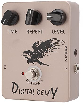 Jeffergarden Delay-Effektpedal Digital, Metall-Delay-Effektpedal, Filterschaltung, Ausgezeichneter Soundprozessor für Gitarre und Bass 25 Ms-600 Ms, Loop-E-Gitarre, Looper-Antrieb, Overdrive True