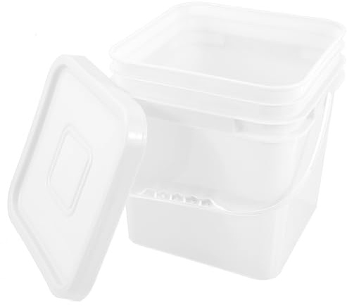 TOYZFRIENDY Contenitore per la Biancheria 10L Coperchio Ermetico Secchio in Plastica Resistente Manico Portatile per Detersivo in Polvere e Organizzazione Domestica