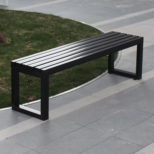 Gartenbank für den Außenbereich, Metall e Love Sitz für 2-3 Personen, rückenfrei, Terrassenstuhl, Lattensitze für Rasen, Veranda, Park, Schule, Krankenhaus, Plaza, Dekor, Deckfell