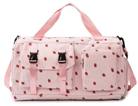 Fzyoux Sporttasche Kinder Mädchen Reisetasche Jungen Damen mit Schuhfach Reisetaschen Weekender Travel Bag Gym Duffle Outdoor für Sport, Fitness, Reisen - Trainingstasche, Gym Bag Rosa