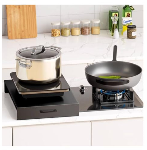 QSTGX Couvre Plaque de Cuisson Gaz Gaziniere Electrique Couvercle Pour Cuisinière Avec Poignée et Patin Antidérapant Pour Comptoir, Évier Cuisinières Électriques(35x48x9cm)