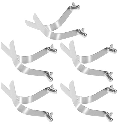 FOMIYES Federklemme 10 Stück 6mm aus Rostfreiem Stahl mit Doppelkopf und Flexibel Einstellbarem Federclip für Zeltstangen und Outdoor Zubehör