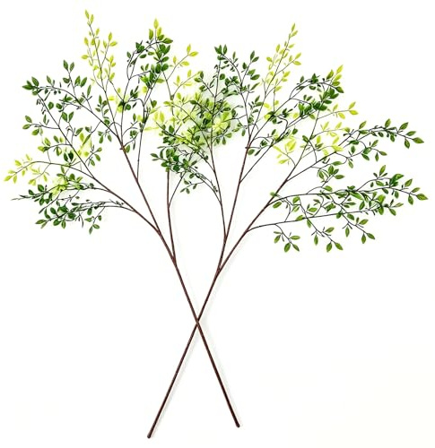 2pcs Steli di Verde Finto 105 cm Piante Artificiali Faux Greenery Stems Rami Artificiali Ficus con Rami Secchi Decorativi e Resistent Adatte per Vasi Decorazioni la Scrivania