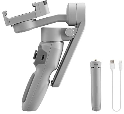 Q3 Phone Gimbal 3-Axis Smartphones Estabilizador de Mano Luz Relleno for teléfonos Inteligentes Transmisión en Vivo(Grey Combo)