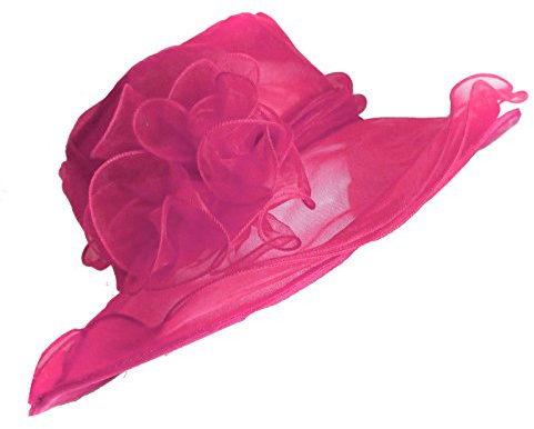Caprilite Fuchsia Rosa Hatt Fascinator Bröllop Damer Dag Race Ascot Hatinator Brätte Organza, Fuchsia rosa, en storlek