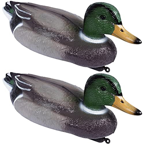 ARTECSIS 2X Canard colvert Male en Plastique 35 cm, Figurine pour Jardin, Décoration pour Étang ou Leurre pour la Chasse