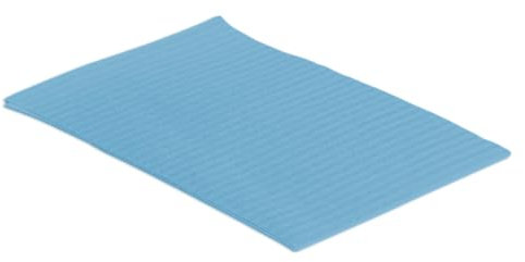 Einweg-Patientenservietten Dental Patient Bibs 2-lagig mit Poly-Rückseite, 33 x 45 cm, 500 Stück – Für Fußpflege, Kosmetik, Dentalbedarf – Farbe: Blau