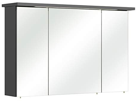 Pelipal - Velo/CESA III - 115 cm - Spiegelschrank, Kranz mit LED Beleuchtung, Anthrazit Dekor