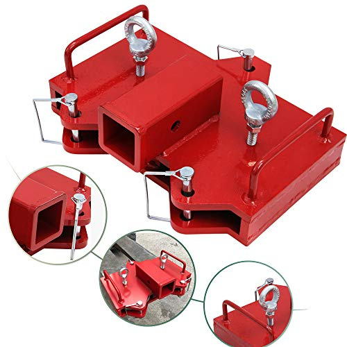 NIXFACE Attache d'attelage de remorque de Chariot élévateur — Récepteur d'attelage de remorque de 5,1 cm pour fourches à palettes Doubles