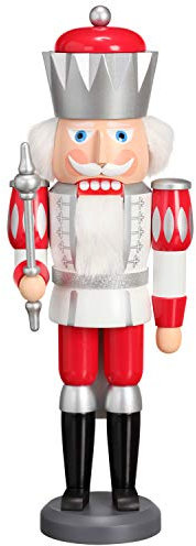 Seiffener Volkskunst Cascanueces Rey Rojo, 40 cm. de Alto, Original de los Montes Metálicos (Erzgebirge) del Arte Popular del Pueblo de Seiffen SV 11261