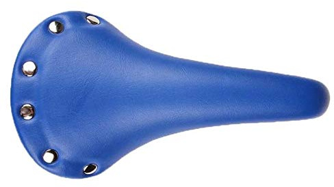 YFCTLM Fahrradsattel Vintage Fahrrad-Sattel-PU-Leder MTB Rennrad Rivet Sitzkissen Single Speed ​​Fixie Bike Braun Blau Satteldecke (Color : Deep Blue)