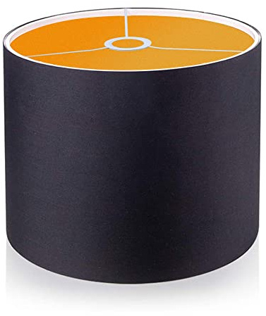 LgowithU Stoff Lampenschirm, Mittlerer Trommel Lampenschirm für Tischlampe Wandlampe Nachttischlampe und Stehlampe, Naturleinen Hardcover Handgefertigt, 12 x 12 x 8 Spider (Schwarz)