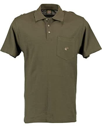 OS Trachten Herren Poloshirt Kurzarm Jagdshirt mit Polokragen Balun, Größe:XXL, Farbe:Oliv