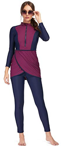 Burkini Baddräkter För Kvinnor Modest Badkläder Islamisk Långärmad Baddräkt Full Täckning Hijab(4XL,S5)