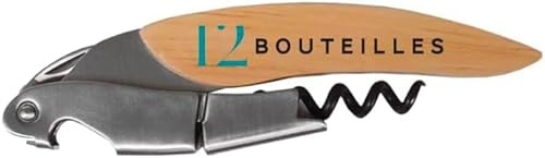 Sacacorchos personalizado Mabouteille® – Sacacorchos hoja de madera con grabado láser para mensaje, prenom, lema … [Cuchillo tira de la tapa] (Estilo Iroquois Color)