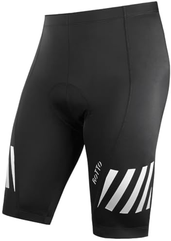 ROTTO Cykelshorts herr vadderade cykelshorts cykelshorts med gel och svampstoppning, 01 Svart (med ränder), M