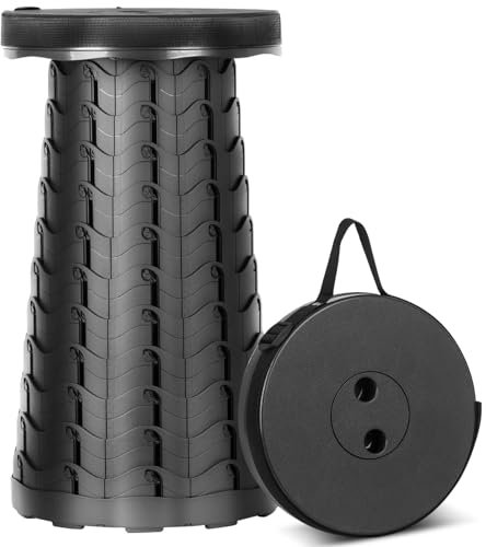 HIGSPE Sgabello Pieghevole Portatile, Sedia Portatile Regolabile in Altezza 6,5~45 cm, Sedie da Campeggio Telescopico per Esterni, Pesca, Barbecue, Carico Massimo 180kg /397lb