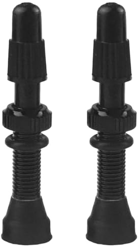 EBHO 2 Piezas Válvula Tubeless MTB,Negro,Vástago De Válvula, Látex para Tubeless MTB