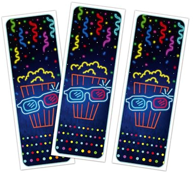 Minkocards Mitgebsel Kindergeburtstag 12 Lesezeichen Kino Mädchen Gastgeschenke für Jungsgeburtstag Mädchengeburtstag