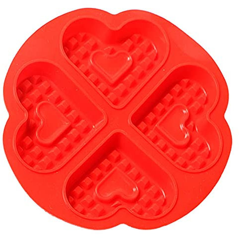 Gaufrier en forme de coeur en silicone Modèle de gâteau bricolage Modèle de gaufre de gâteau en forme de coeur sain et résistant à l'usure Facile à balayer Convient aux amateurs