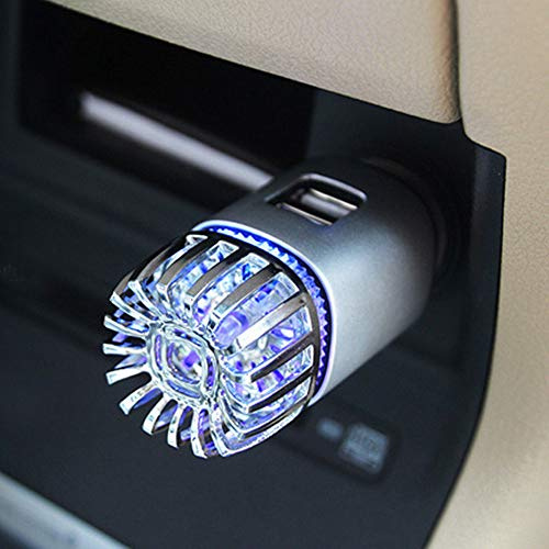 Purificateur d'air 2 en 1 pour voiture, prise 12 V et purificateur d'air ionique, pour voiture avec double chargeur USB, élimine la poussière, le pollen, la fumée et les mauvaises odeurs – Disponible
