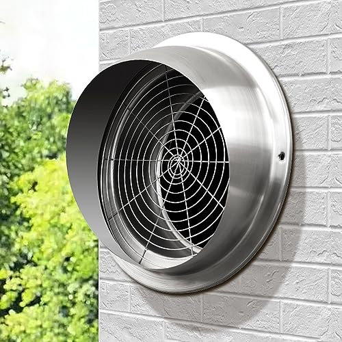 Rejillas de ventilación de acero inoxidable, salida de ventilación de 6, 7 y 8, rejillas de ventilación grandes con malla, tapa de ventilación de pared redonda para exteriores para el hogar, c