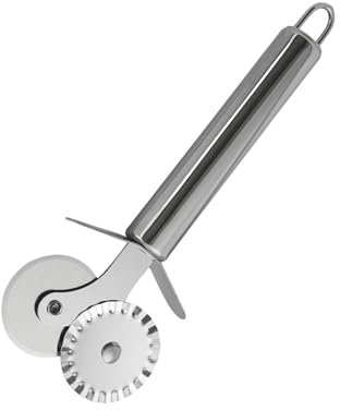 Ravioli Cutter - Pasta Cutter Wheel with Hole for Hanging - Stainless Steel Pizza & Ravioli Cutter Roller - Fluted Pastry Wheel for Kitchen Cooking