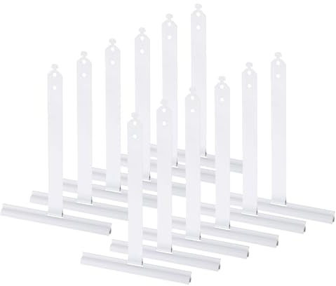 QUARKZMAN 12 muelles de suspensión para persiana maxi, aluminio, recubierto de plástico, blanco, dos agujeros, muelle de montaje motor de persiana, perfiles de persiana
