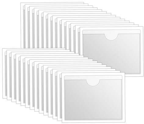 36 Stück Etikettenhalter Selbstklebend Visitenkartenhülle Transparente Selbstklebende Tasche Geeignet für Schule Büro Zuhause(10 x 6cm)