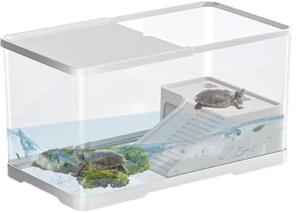 Schildkröten-Aquarium, Reptilienwohnung mit Ruheplattform | Aquarium für Wasserschildkröten, Acryl, Terrarium