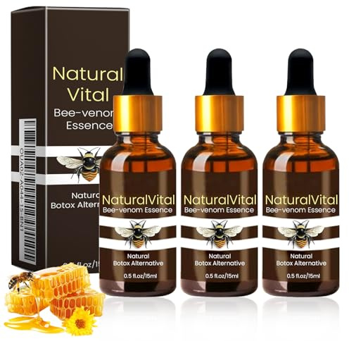 3 Stück Bienengift Serum Gesicht gegen Falten, Anti Falten Bee Venom Serum, Bienengift Gesichtsserum, Bee Venom Essence Für Alle Hauttypen