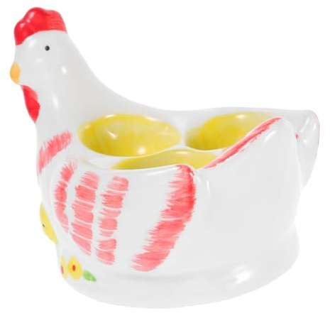 Mipcase Support à Œufs Céramique Forme De Poussin Rangement pour Œufs Coquetiers Décoratifs Ustensiles De Cuisine Porte-œufs Déjeuner