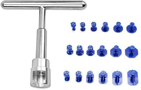 scalingscal D'Extracteur De Bosse sans Peinture Kit,Kit De Réparation De Bosses De Voiture,Outil De Débosselage De Voiture,avec T Handle Et Ventouses Kit,pour Dommages De Grêle Et Rayures