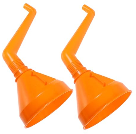 FUNOMOCYA Entonnoir à Huile pour Voiture et Moto 2pcs en Abs Orange, Large Ouverture, Anti-fuite, Améliore L'efficacité de Remplissage de Kérosène et Essence