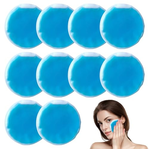 10 Pieza Bolsa Gel Frio 7cm Gel Frio para Lesiones Compresas Frías y Calientes Bolsa de Hielo Reutilizable, Bolsas Hielo Lesiones para Lesiones Dolor Cabeza Dientes Ojos Cansados Niños