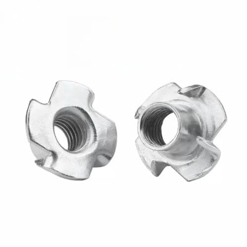 10 pezzi M2 M3 M4 M5 M6 M8 M101/4-20 acciaio al carbonio zincato quattro griffe punte dado prigioniero da inserire nel legno dado(M6(10pcs))