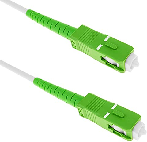 BeMatik - Cable de fibra óptica SC/APC a SC/APC monomodo simplex 9/125 de 2 m OS2 blanco (2 metros)