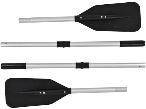 Nemaxx Aluminium-Paddel 2er-Set für 230/330/380 cm Schlauchboot - 130/155 cm Stechpaddel mit ergonomischem Griff, Profi-Paddelblatt, Anti-Twist Comfort System, Sink-Stop, für Kajak, Kanu & Ruderboot