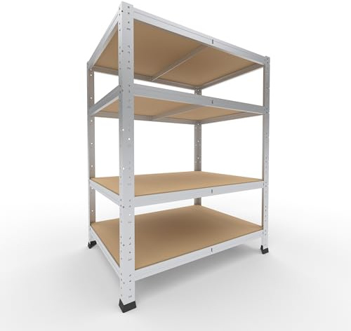 shelfplaza Home 100x80x60cm Schwerlastregal verzinkt mit 4 Böden x 175kg | Kellerregal · Lagerregal · Metallregal · Regale für Kellerraum · Steckregal · Abstellraum Regal