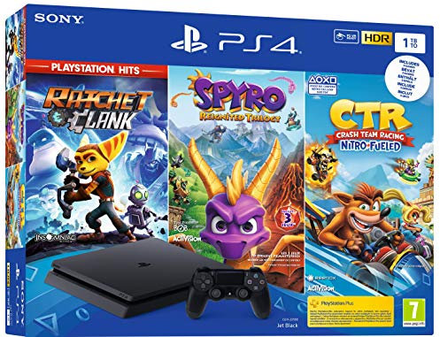 PlayStation, PS4 1 To Crash Team Racing + Spyro + RC Hits - noire