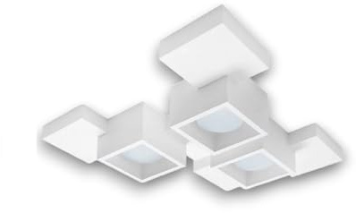 MAZZOLA LUCE Plafoniera design moderna squadrata quadrati gesso bianca gx53 led in gesso per soggiono salotto