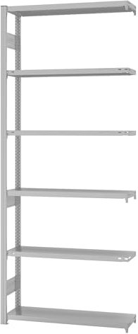 eurokraft | System-Steckregal | Bauart mittelschwer | kunststoffbeschichtet | Regalhöhe 2500 mm | Anbauregal | Breite x Tiefe 1000 x 300 mm