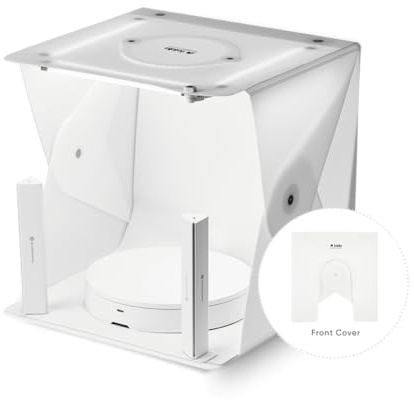 Foldio2 Plus + 360 Studio Set (15inch Photo lightbox Studio with 360 Photography Turntable Set / 15 Photo Light Box / 10 Bluetooth 360 Turntable Included)
