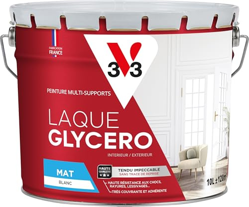 V33 Peinture glycéro blanche multi-supports mat, BLANC GLYCERO 10L