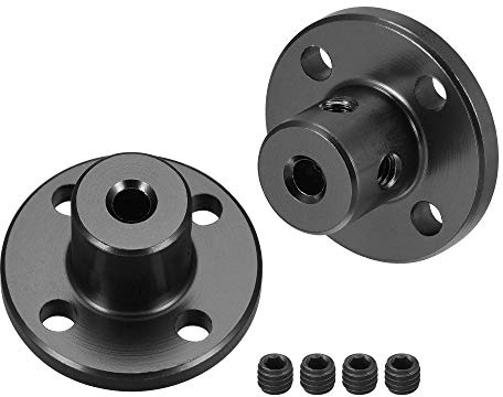 sourcing map 3mm Inner Dia H13xD10 Rigid Flange Coupling Motor Guide Shaft Coupler Motor Connector for DIY Parts Black 4pcs