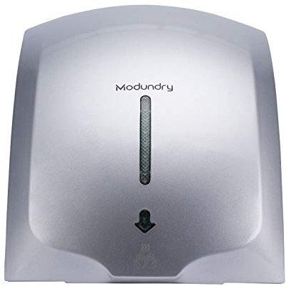 Modundry Elettrico Asciugamani ad Aria con Fotocellula, a Parete, Automatico Muto Asciugamani ad Aria Argento, Commerciale e Famiglia