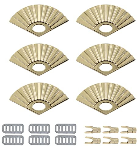 Drehverschluss Taschenverschlüsse Twist Buckle Turn Wallet Lock Tasche Hardware Geldbörse Sperre Tasche Schnalle Für Leder Handtasche Diy Zubehör Fächerförmig Gestalten, Helles Gold 6 Stück