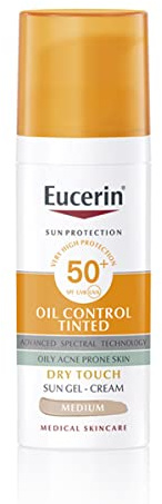 Eucerin Sun Oil Control Tinted Medium Gel Cream SPF50+, 50 ml.